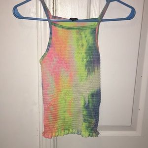 neon multi-colored lettuce cut tank